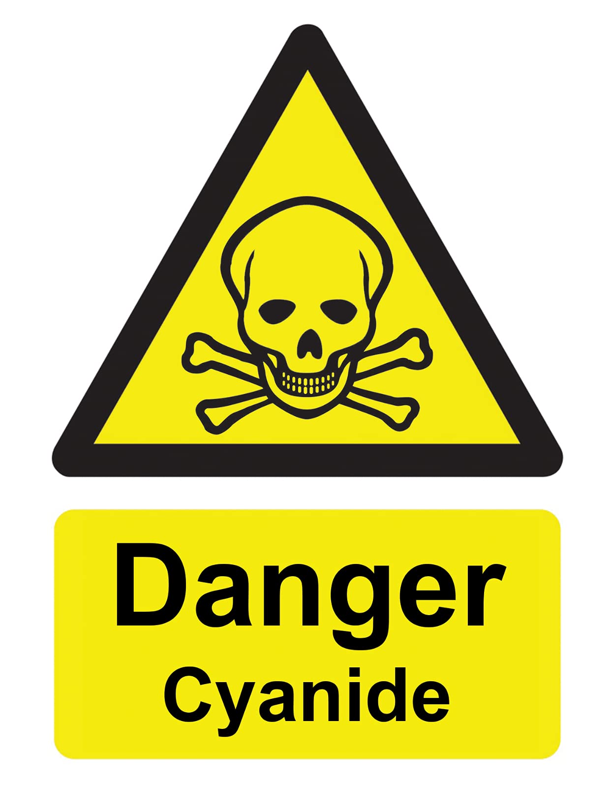 Chicbanners Danger Cyanide Poison Warning Safety Sign Self Adhesive Gloss Sticker 160mm x 125mm