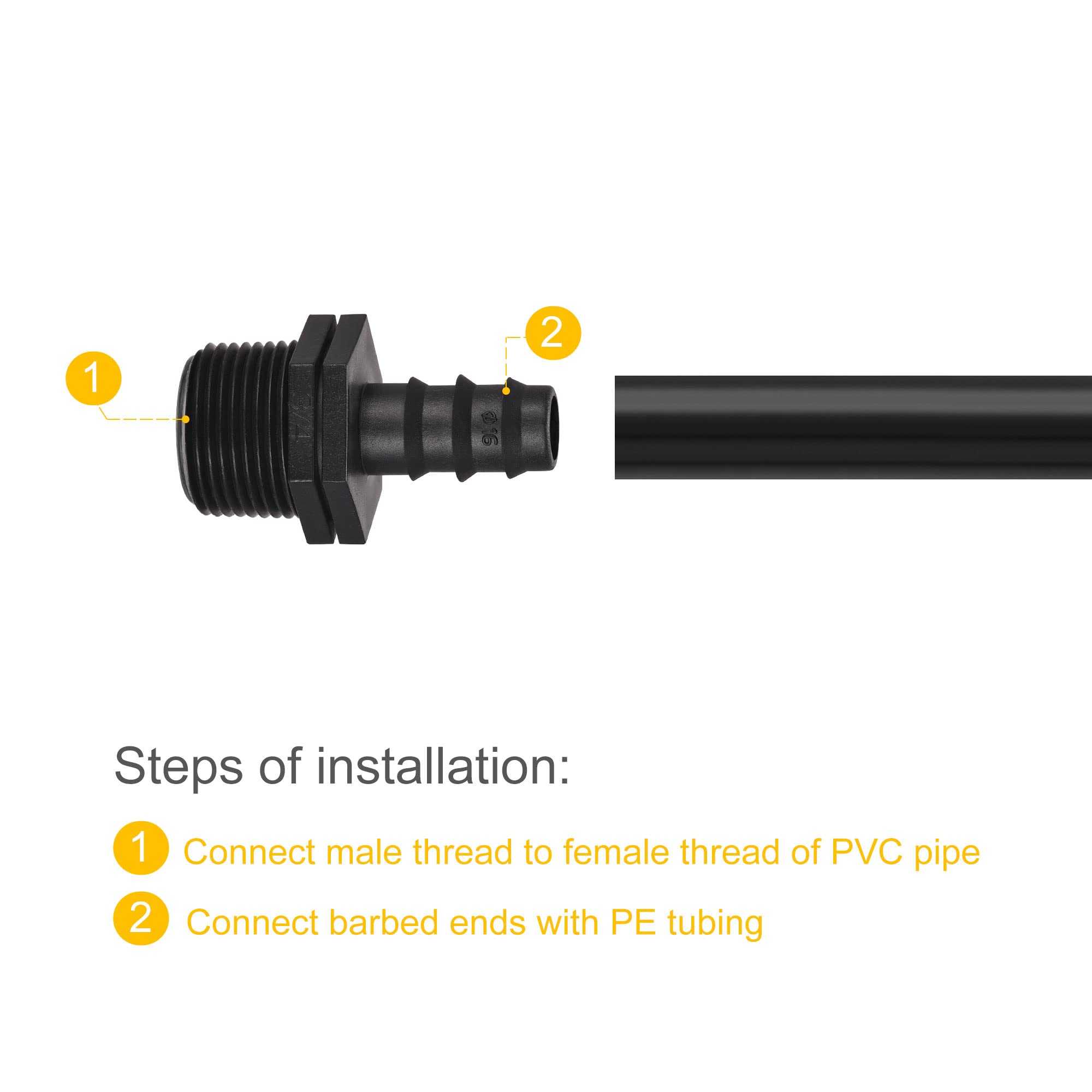 Amazon | MECCANIXITY ドリップ灌漑継手 15.5mm タケノコからG3