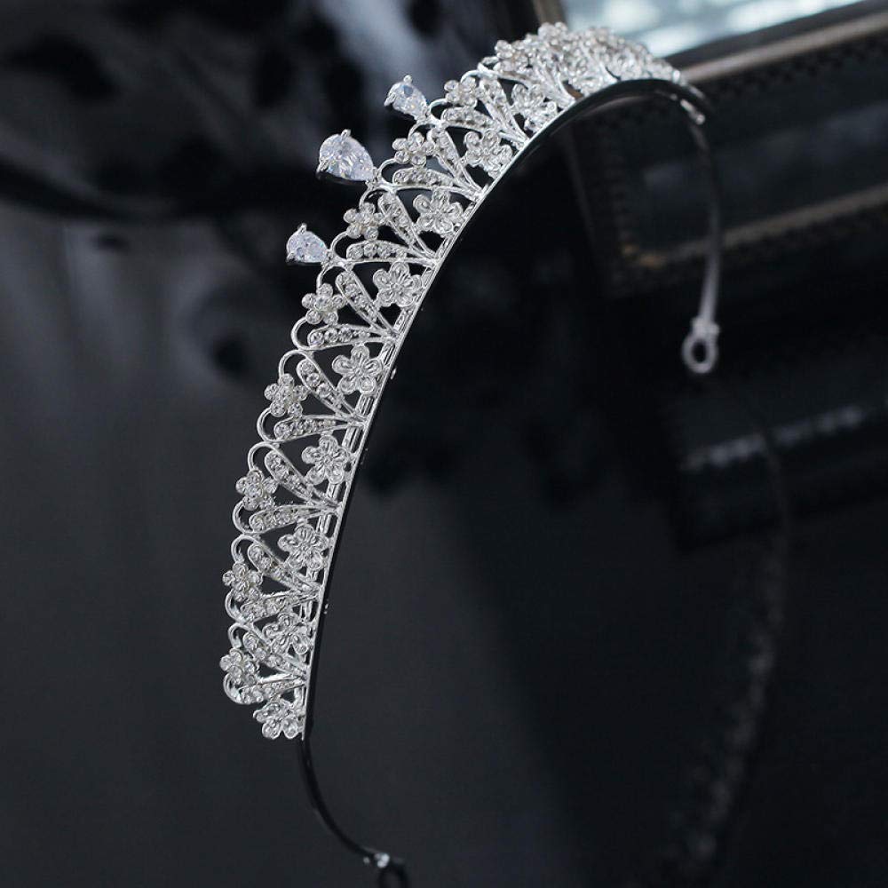 Tiara, stop strasu, ozdoba na głowę dla panny młodej, srebrna, kwiatowa, dla kobiet, prosta, modna ozdoba na wesele, ozdoba do włosów, w stylu vintage, na imprezę, prezent