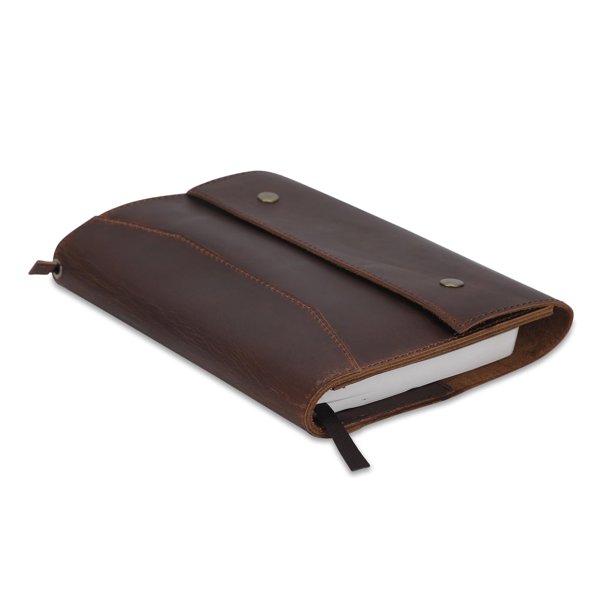 Rustikales Tagebuch aus Vollnarbenleder für A5-Notizbücher, passend für 14 x 21 cm Skizzenbücher und 14 x 21 cm Schreibblöcke, nachfüllbarer Leder-Notizbuch-Organizer mit Stiftschlaufe, 5