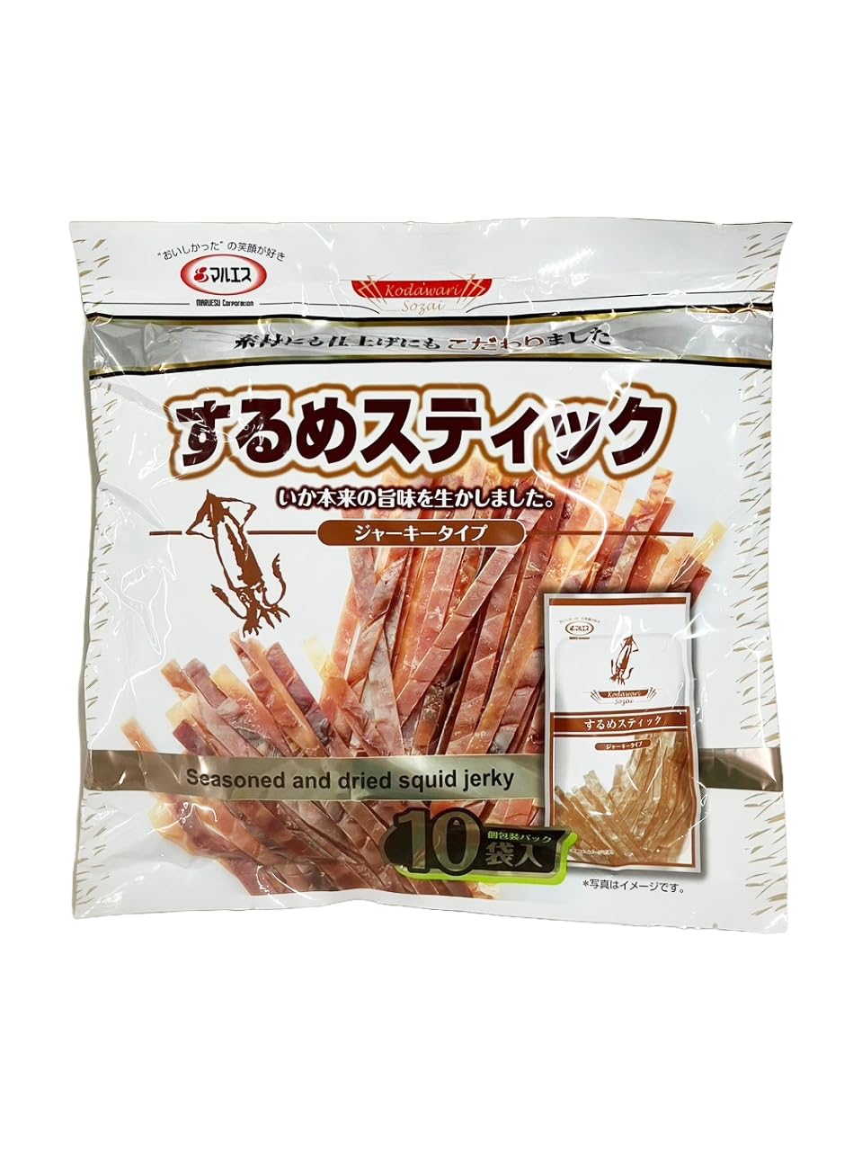 Maruesu Seasoned and Dried Squid Jerky 16.90oz (1.69oz x 10)