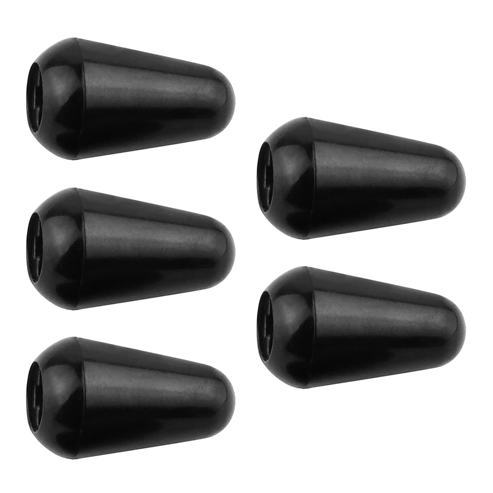DGFJY 5Pcs 3/5 Way Toggle Switch Knob Tip Caps for Electric Guitar Parts Accessories 3.7mm Switch Cap Plastic Guitar Switch Tip Metal Screw On, Black