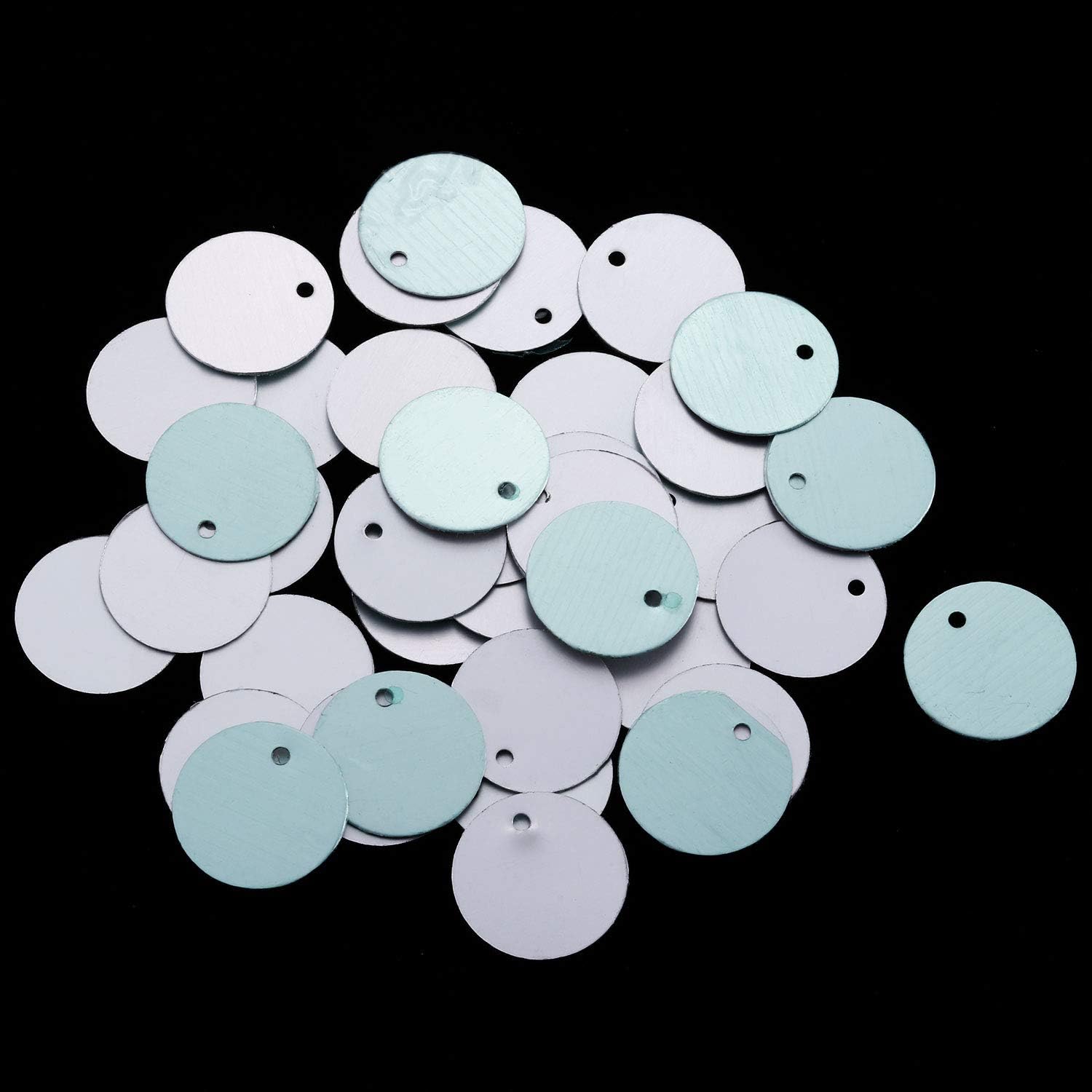 SATINIOR 100 Pcs Metal Stamping Blanks, 1 Inch Round Metal Tags with Hole Aluminum Blank Tags Engraving Blanks for Necklace Bracelet Dog Pet ID Jewelry Making(100 Pieces) - Image 5