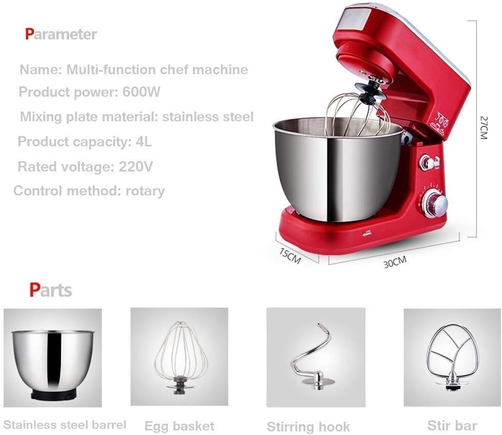 Hand Mixer 2 in 1 Electric Mixer Option Include Beaters and Dough Hooks, Easy Install or Disassemble, Stainless Steel (B) (A)
