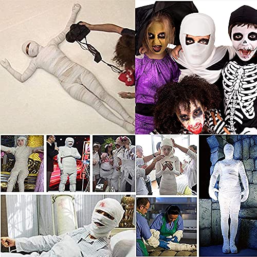 Asvnres Halloween Mummy Bandage Wrap For Party Photo, Wrap Zombie Bandage Self Adhesive White Stretch Bandage Roll, For Cosplay Wounded Photography Props, 1 Roll #TOP6
