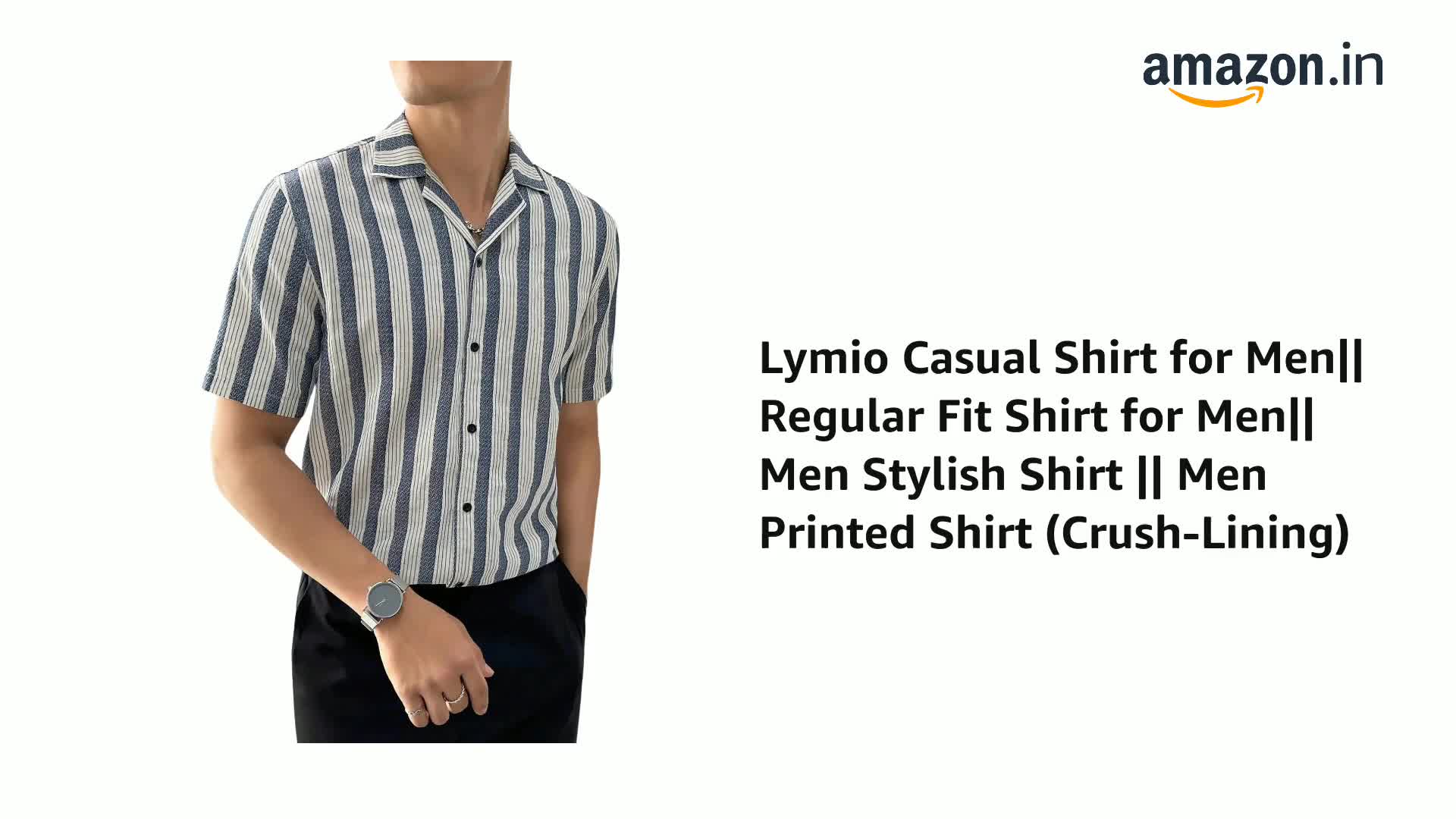 Lymio Shirt for Men| Regular Fit Shirt for Men (Crush-Lining-Blue
