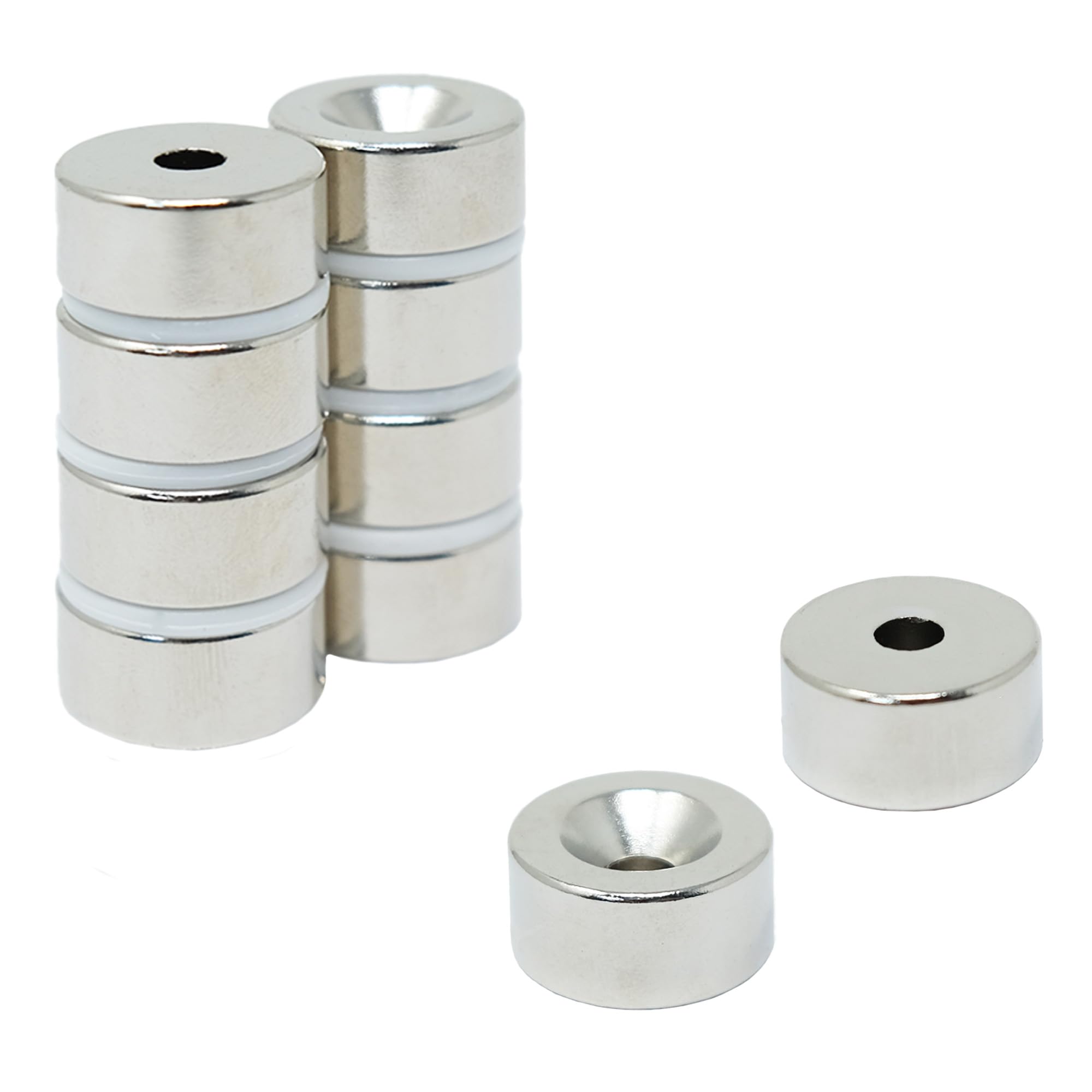 N42 Neodymium Countersunk Magnet 20mm Dia X 10mm Thick X 5.2mm Countersunk11Kg PullSouth from B&Q