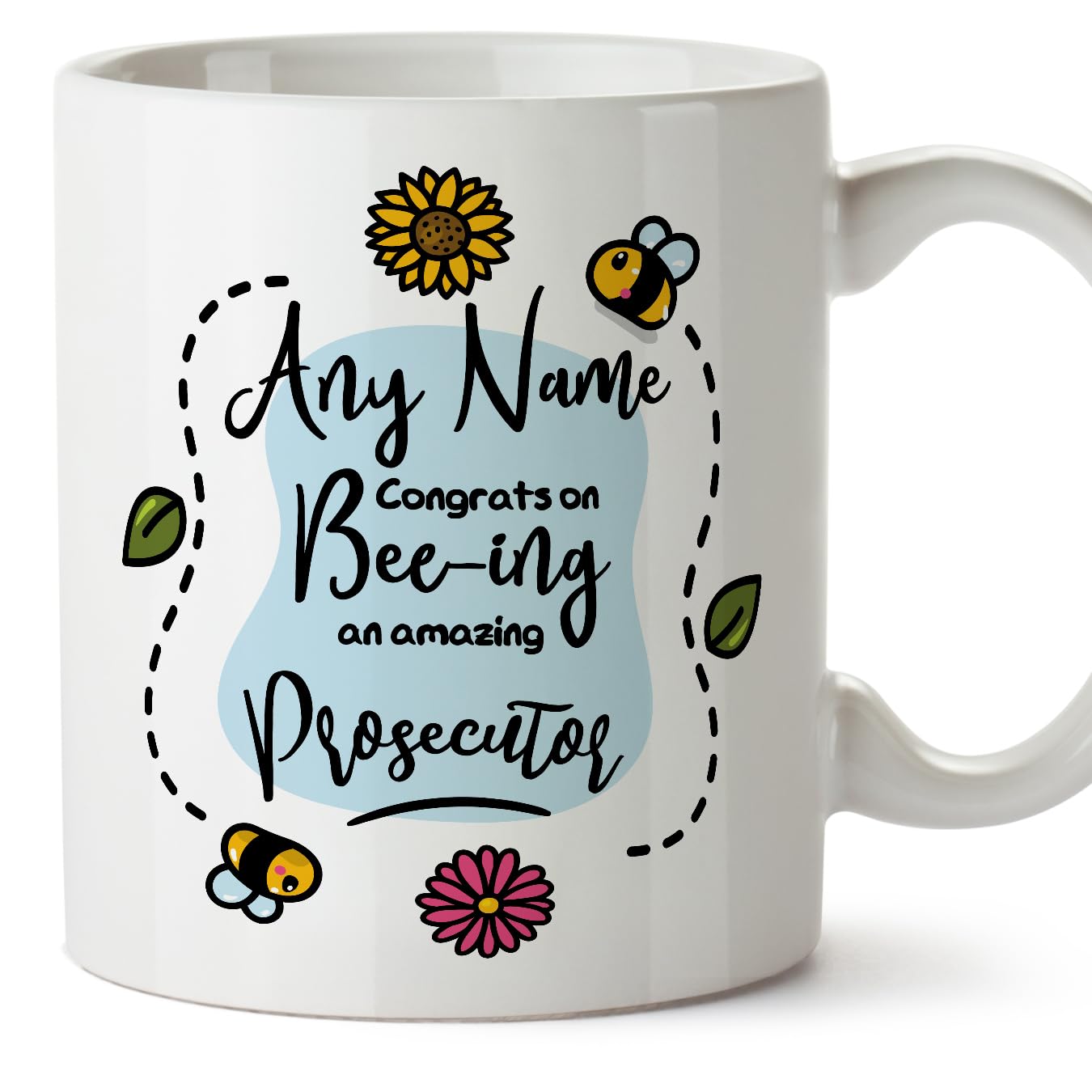 MUGFFINS Personalised Mug for Prosecutor - in English - Thanks for Beeing - Funny Custom Gift for Colleagues - Ceramic 11oz Mug