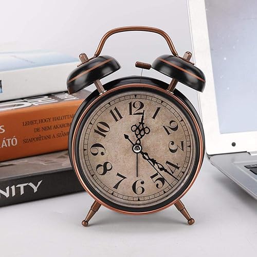 Miniatura 4 de Boquite Old Fashioned Alarm Clock, Retro Mechanical Alarm Clock with Night Light (Black)