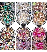 editTime 6 Wheels Mixed Sparkle Nail Art Rhinestones Diamonds Crystals Butterfly Beads Artificial...