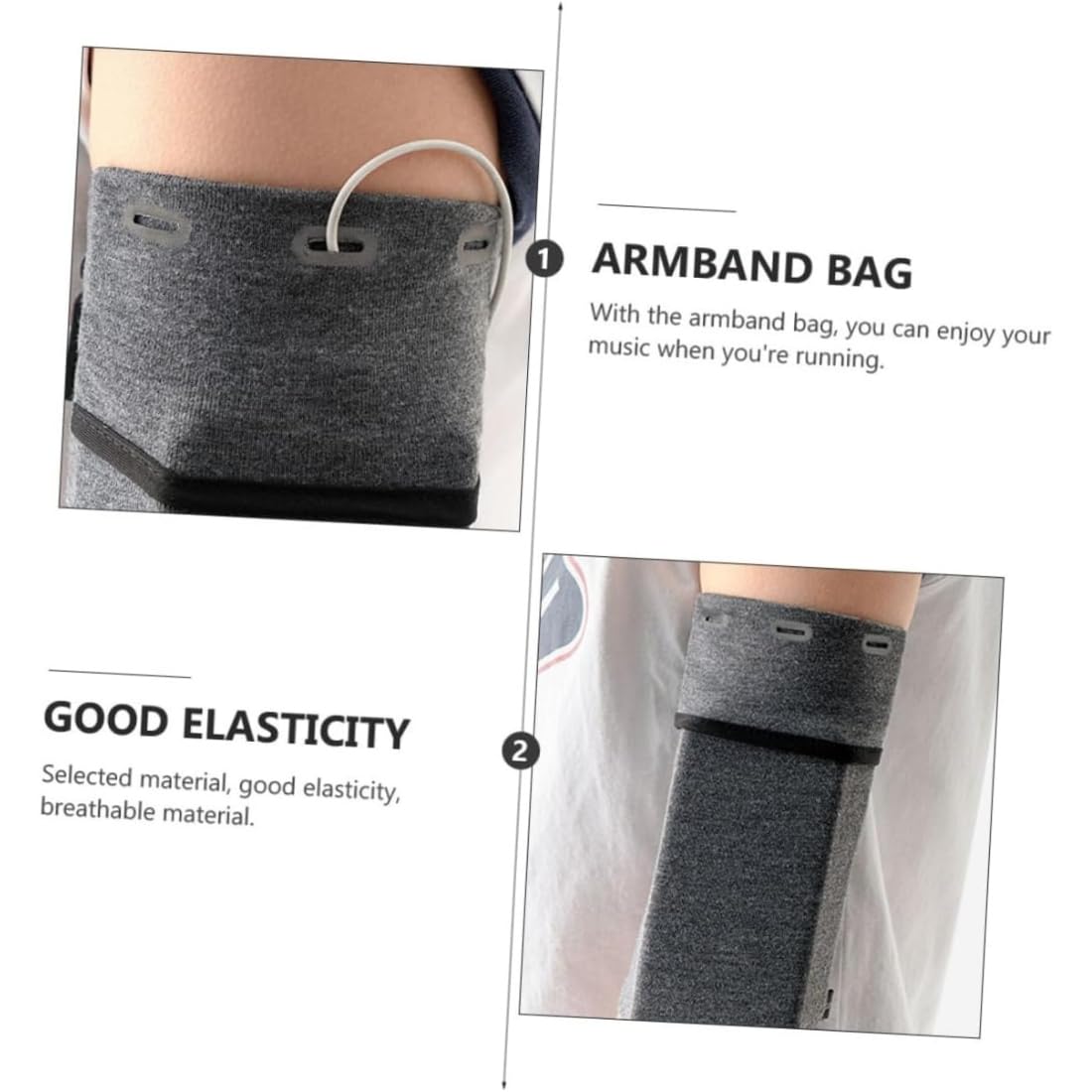 Digital Shoppy Grey Arm Bag, Stretchable Wrist Pouch, Phone Holder, XL Size 4