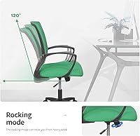 Vista 3 de HHS Silla ergonómica de malla con soporte lumbar, silla giratoria de escritorio con respaldo medio, silla moderna ejecutiva con ruedas, cómoda silla