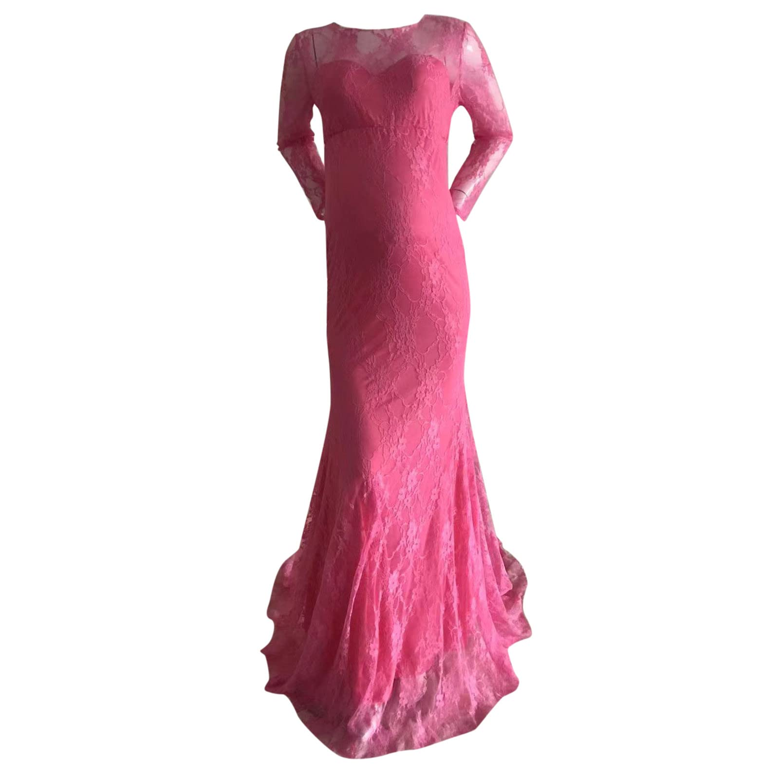 Generisch Abito da allattamento in pizzo per gravidanza, per servizi fotografici, con elastico in vita e accesso adatto all'allattamento, adatto per abbigliamento premaman da donna, taglie dalla S