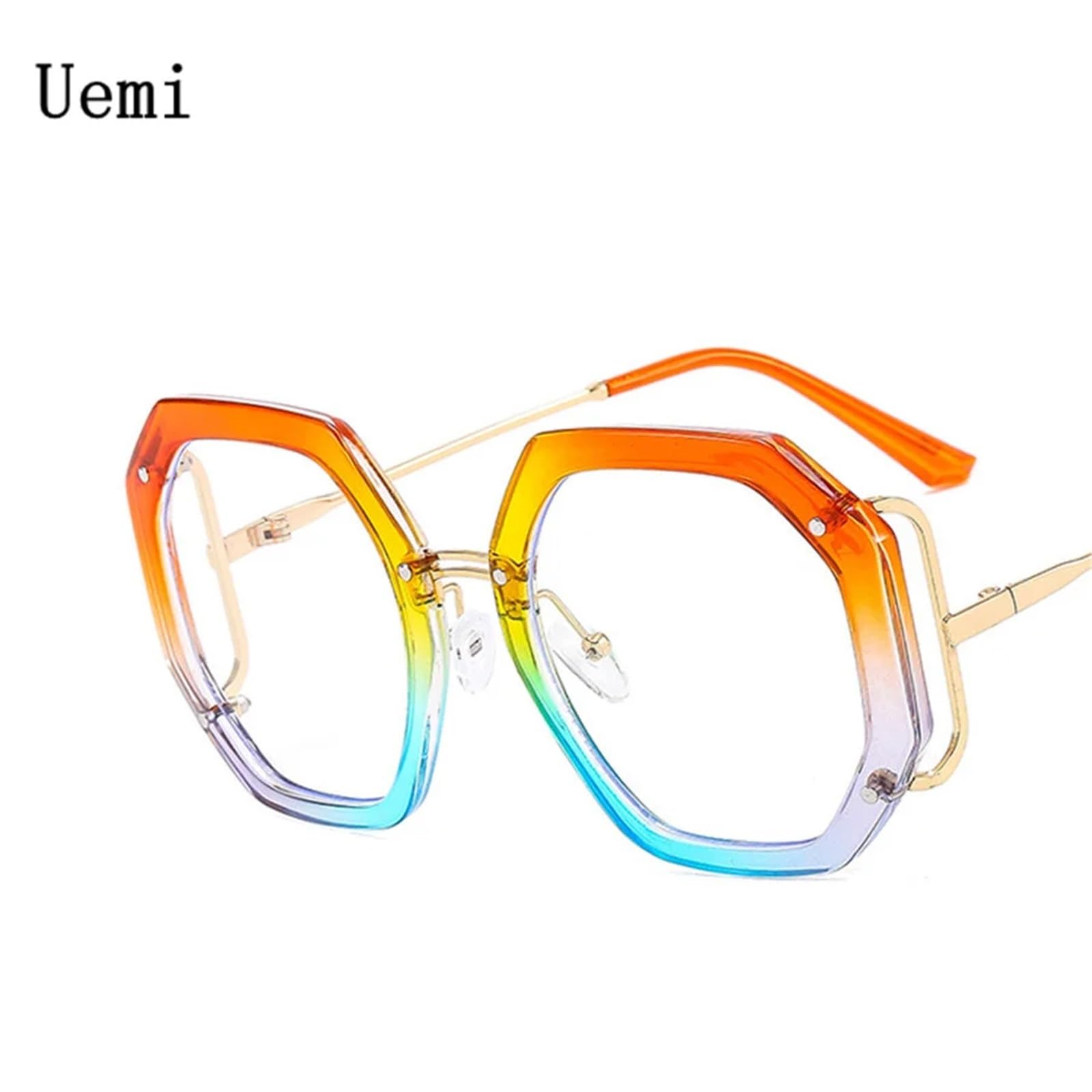 Oversized Round Women Glasses Fashion Metal Frame Clear Lenses Reading Computer Men Eyewear Frame