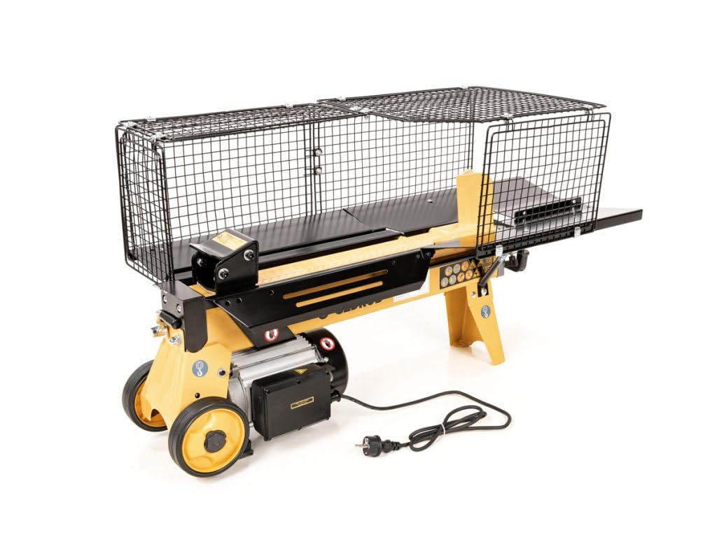 Hahn & Sohn Cedrus LS02H Cortador de leña eléctrico - 7T de fuerza de división, hasta 52 cm de longitud de madera, motor de 2200W - Compacto y seguro, cortador de leña para el hogar y el jardín, leña