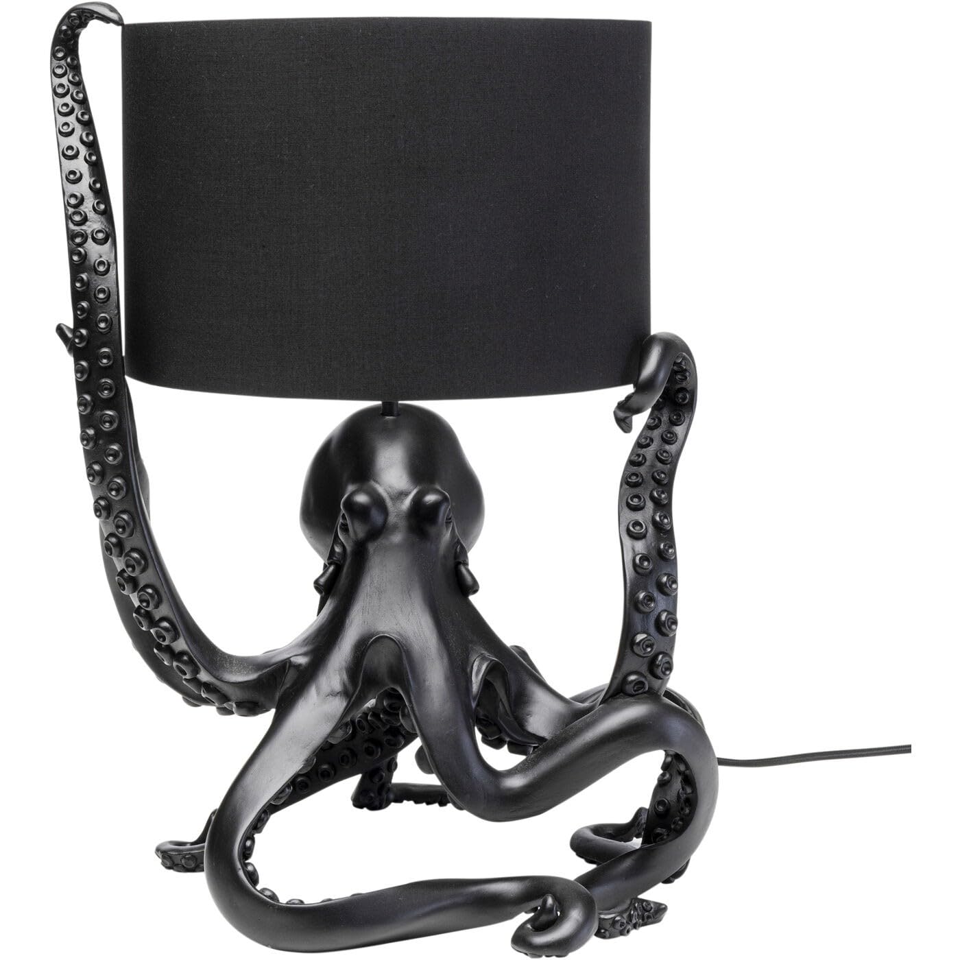 Kare Design Lámpara de Mesa Octopus, Negro, Diseño Animal, Moderna, Altura 47cm, Luz Decorativa, Decoración para Dormitorio y Sala de Estar, sin Bombilla Incluida