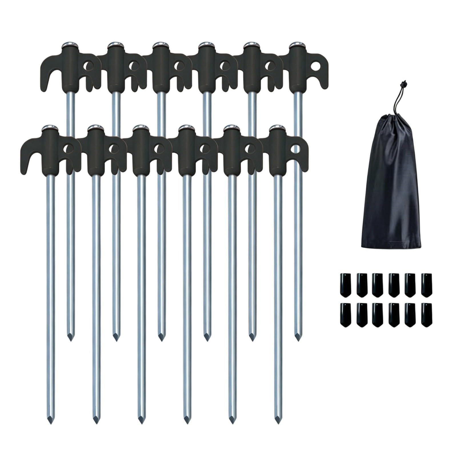 BWANGIAO Camping Tent Stakes Steel Tents Stakes Peg Garden Ground Anchors With Hook Wind Camp Tent Spikes Canopy Nails