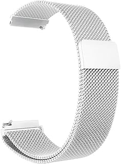 حزام معدني للساعات متوافق مع فوسيل - 22 ملم - أبيض ، من بيكسون للجنسين