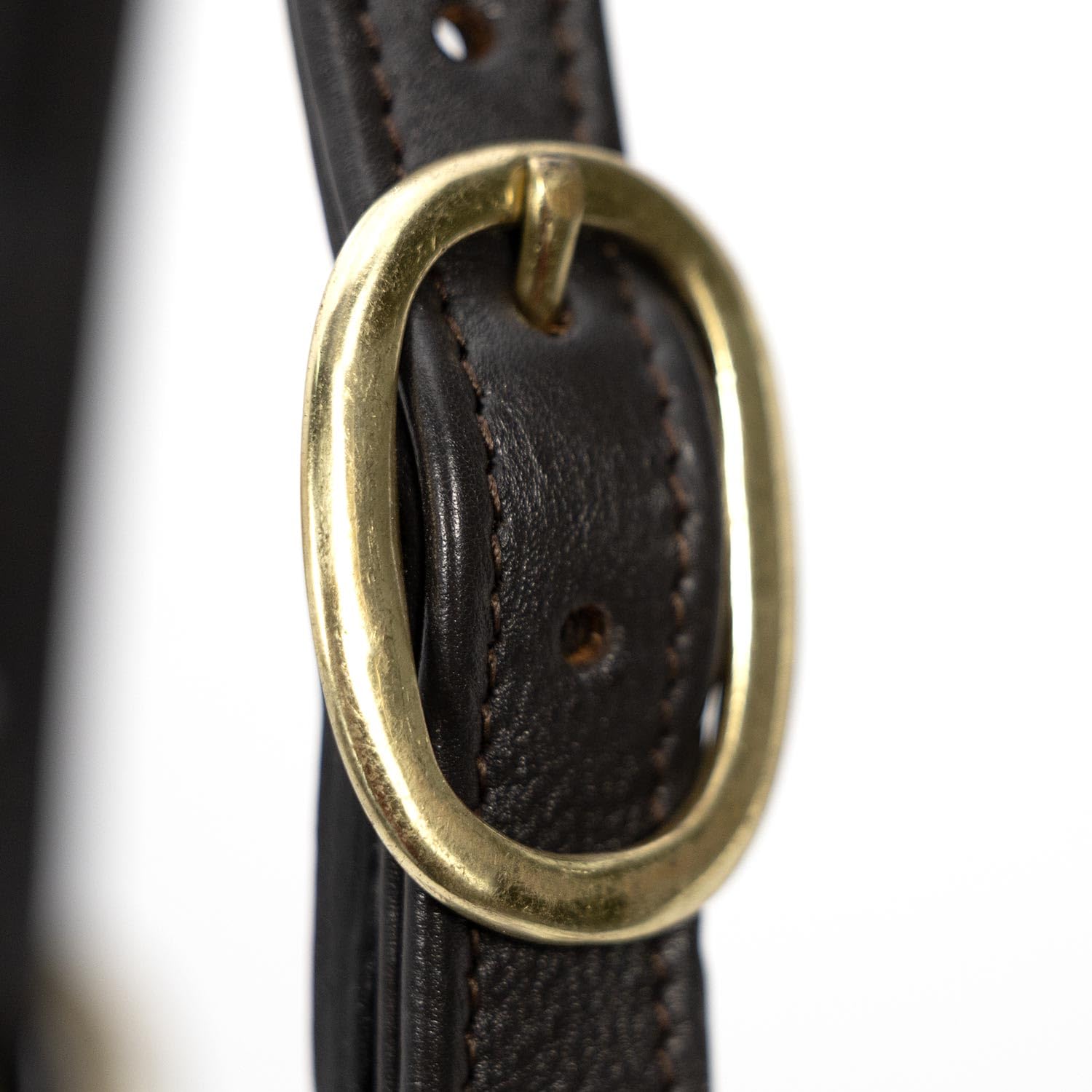 Jeffers Equine Softie Cabestro de cuero acolchado – Corona y nariz ajustables, broche de mejilla de liberación rápida, tachuelas de estilo inglés para entrenamiento, aseo, equitación, granero