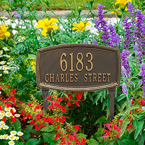 Whitehall Croswell Collection 3099Og Standard Lawn Address Plaque With Two Lines/Aluminum Frame In Bronze/Gold 14.5 X 9 X .375 #TOP2