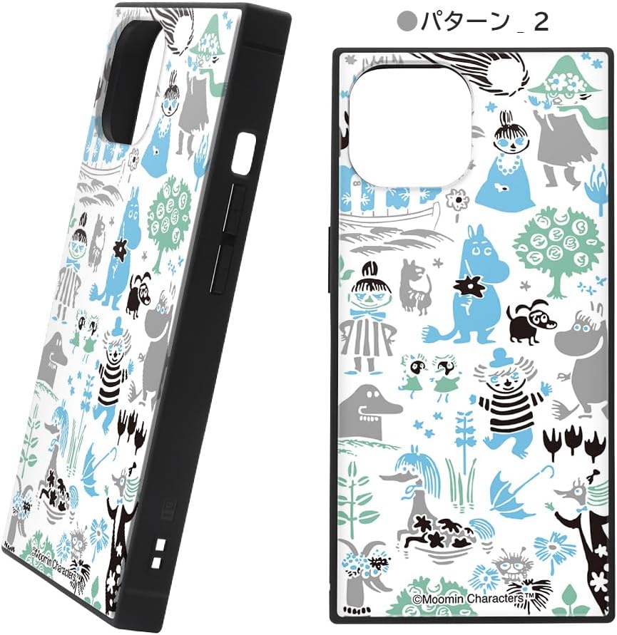 イングレム Ingrem iPhone 15/14 / 13 Case, Moomin Hybrid Case KAKU Pattern_2