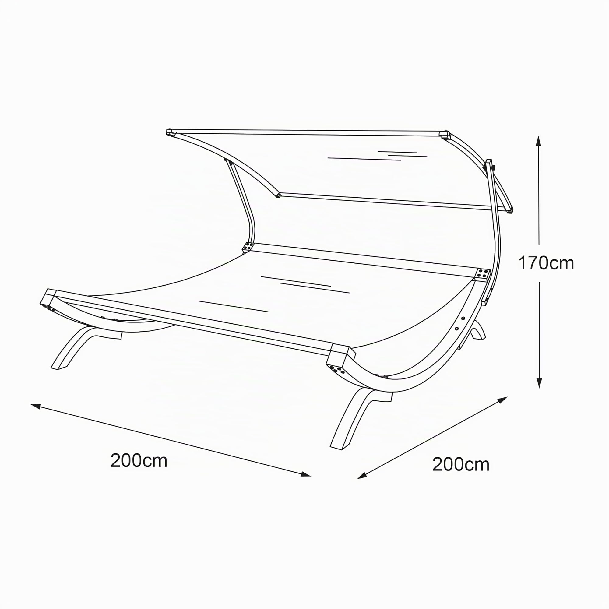 AXI Mallorca Chaise Longue de Jardin en Bois pour 2 Personnes | Lit de Jardin XXL avec Toit Solaire pour l'extérieur | Bain de Soleil Double en Bleu