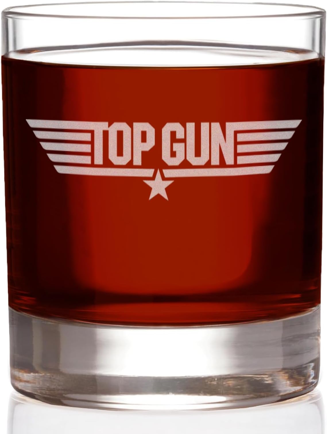 Top Gun Etched Rocks Whiskey Glass - Officially Licensed, Premium Quality, Handcrafted Glassware, 11oz. - Perfect Collectible Gift for Movie Enthusiasts, Birthdays & Special Occasions