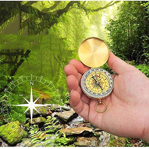 Boussole portable rétro avec cadran fluorescent pour camping et randonnée