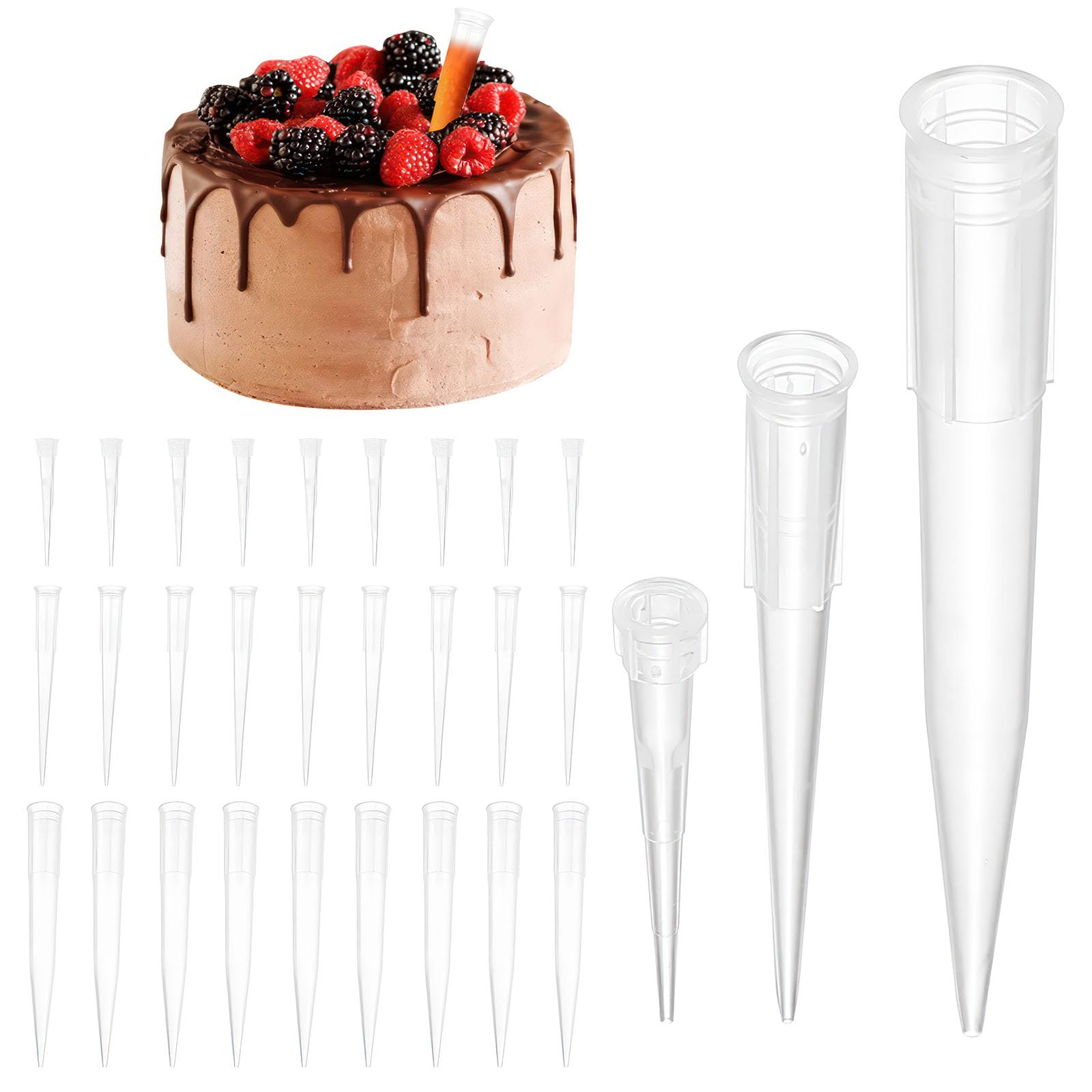 200 Pz Provette Plastica Fiori, Provetta per Fiori Riutilizzabili, Tubi per Acqua per Fiorio, Provette per Fiorio Trasparente, Pipetta da Trasferimento per Decorazione di Torte