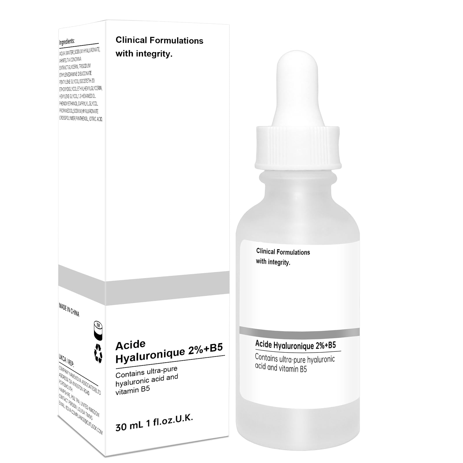 Hyaluronic Acid 2% + B5 Hyaluronic Acid Serum for Face,Salicylic Acid Serum Face Hydrated,Hydrochloric Acid to Plump and Smooth Skin for All Ski Types - Skin Care 30ML