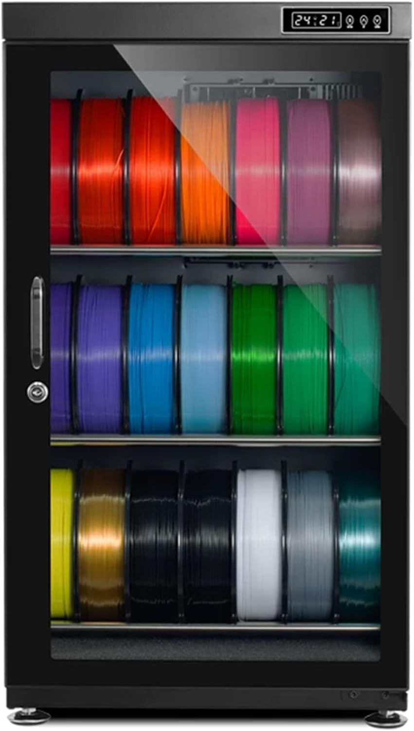 Gabinete Secador y Almacén para Filamento 3D con Control de Humedad Automático, Diseño Hermético, Pantalla LCD y Múltiples Capacidades, Compatible con PLA ABS PETG TPU Nylon PC,115L
