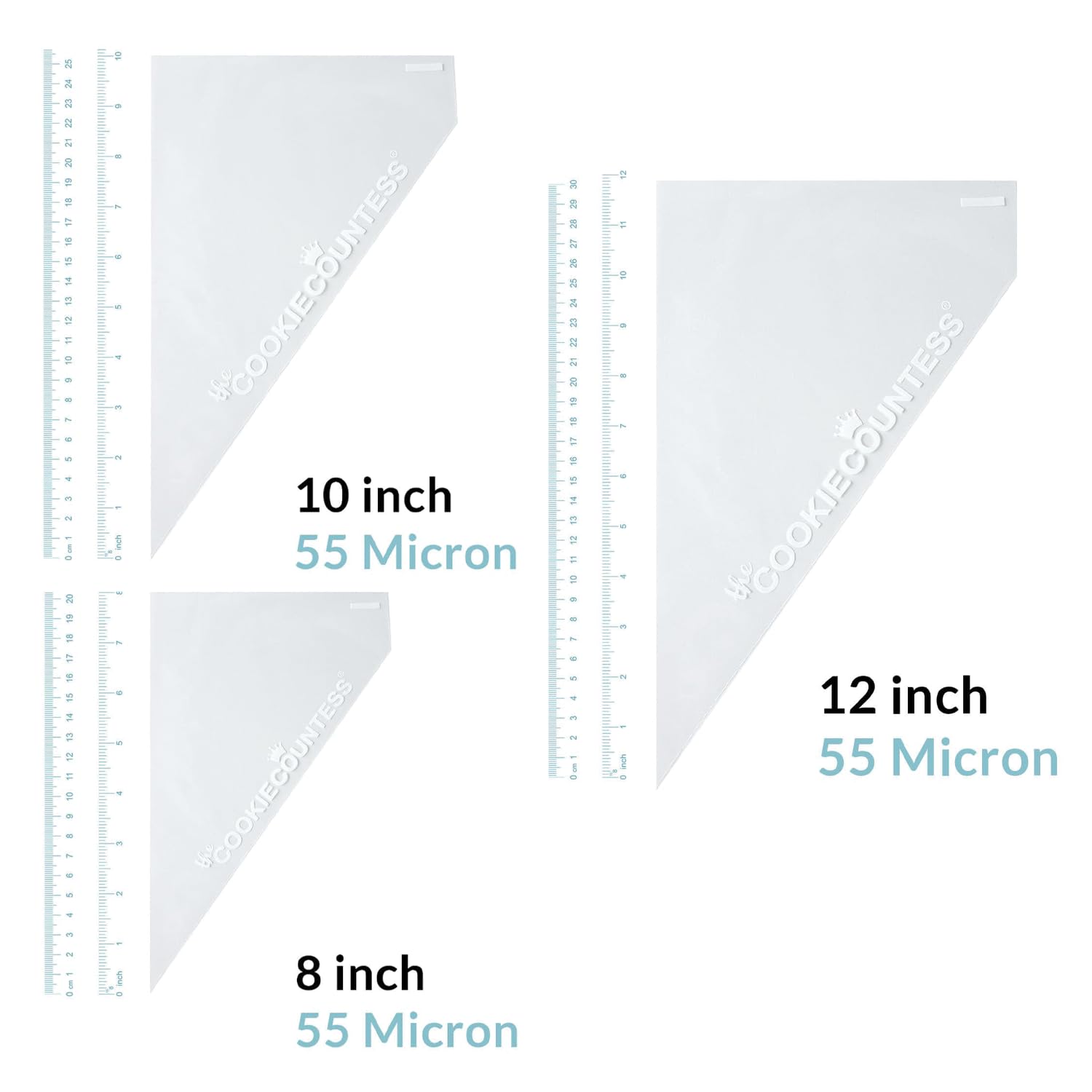 Kipploses Beutel-Set – 3 Größen (20,3 cm, 25,4 cm, 30,5 cm), 55 Mikrometer