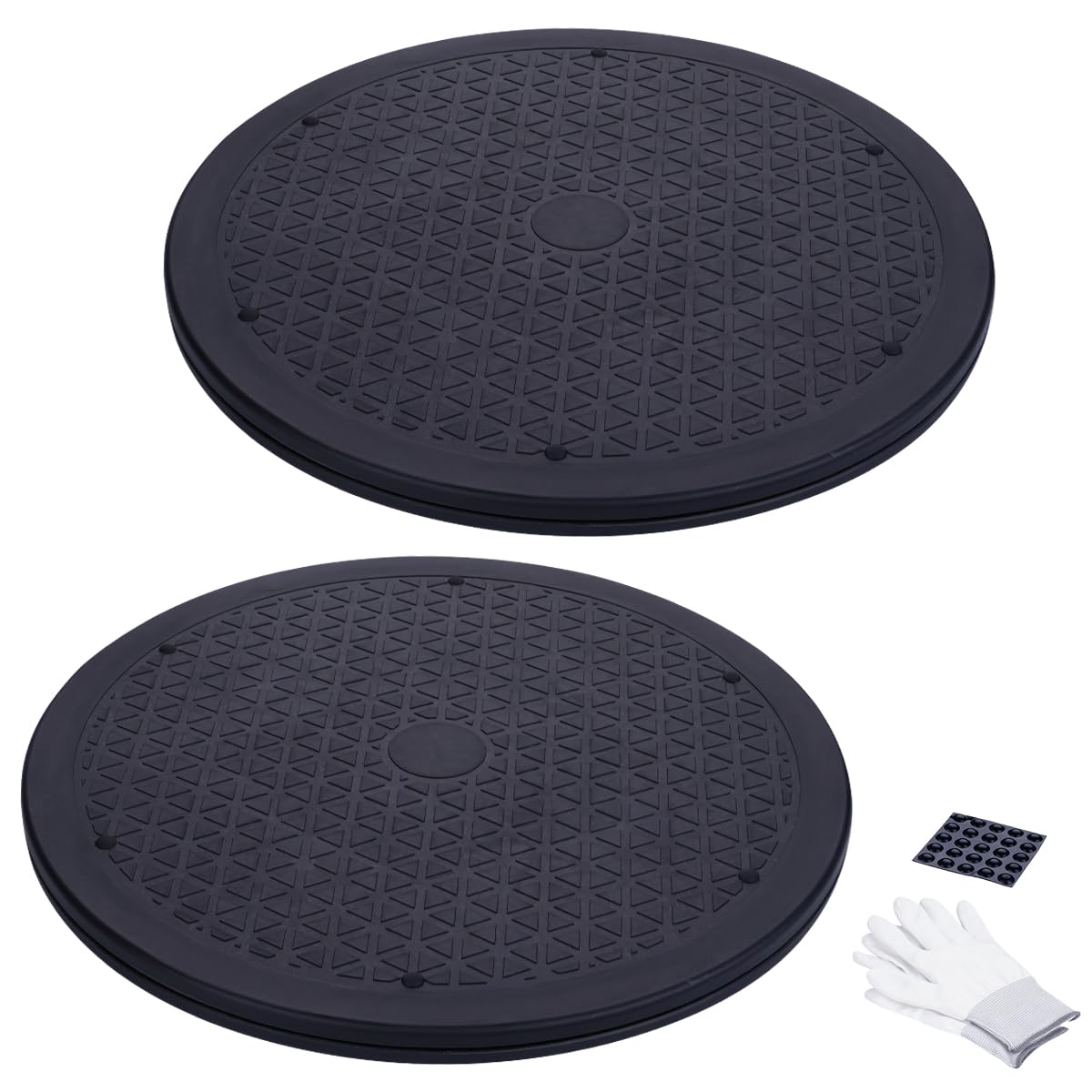 2 Pcs (12 Inch) Lazy Susan Turntable Organizer, Eichzer Premium Heavy Duty Rotating Swivel Stand with Steel Ball Bearings for Model/Rotating Plants/Crafts Stand/TV/Monitor/Laptop (360˚ Rotation)