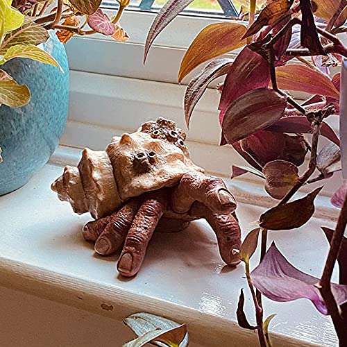 Kemine Finger Crab Sculpture Horrible Prank Props Creepy Weird Realistic Statue Horror Resin Model For Frightening Desktop Collection Figurine Ornament Home Decor (1Pcs) #TOP3