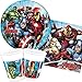 37-częściowy zestaw imprezowy * Mighty Avengers * na urodziny dziecka z talerzem + kubkiem + serwetkami + dekoracją | Iron Man Captain America Hulk Black Widow Marvel Superbohaterowie dzieci urodziny impreza tematyczna