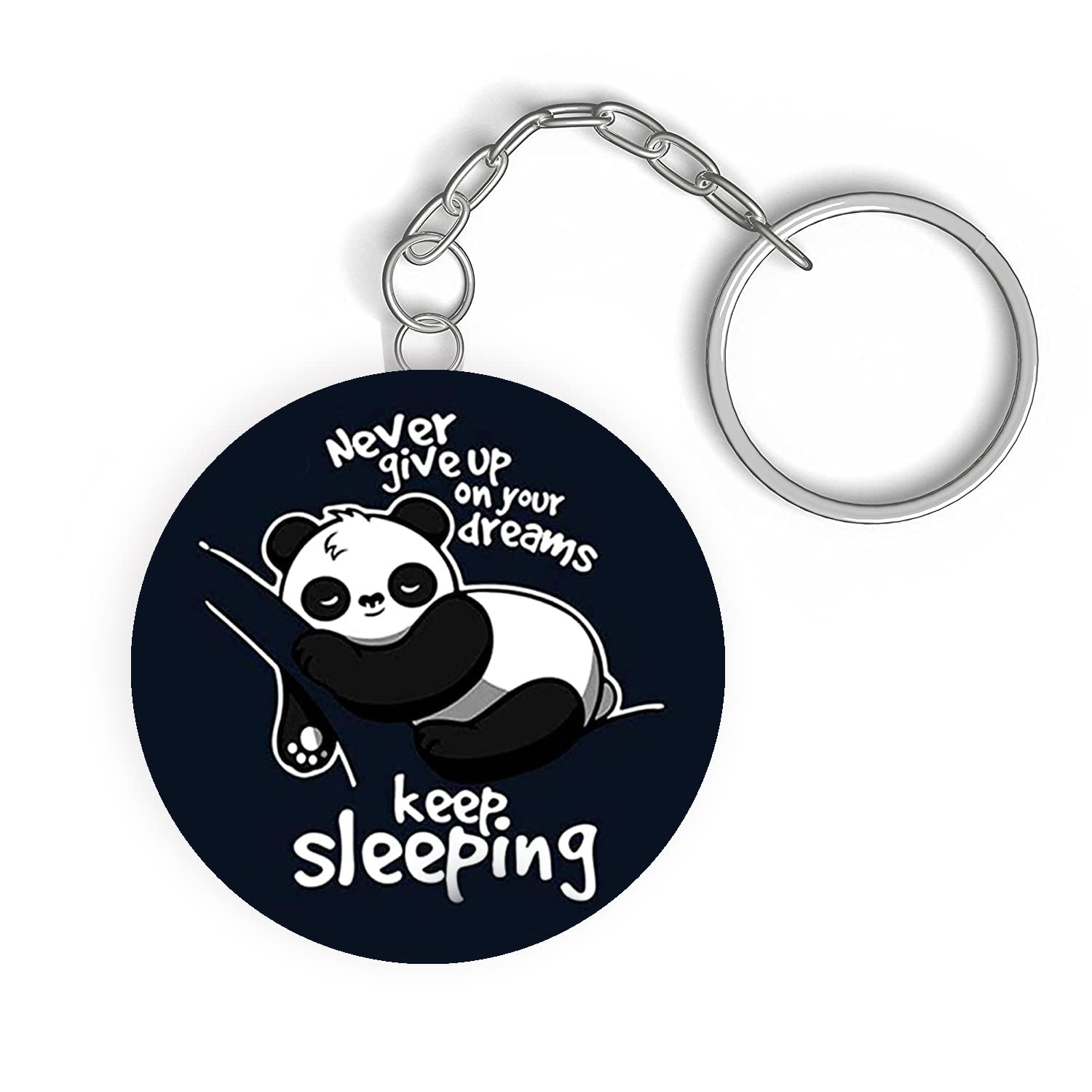 Circle Shape Printed Wooden Keychains | Sleeping Panda | Circle Shape keyrings | Circle Shape Keychains| Printed keyrings-image-36