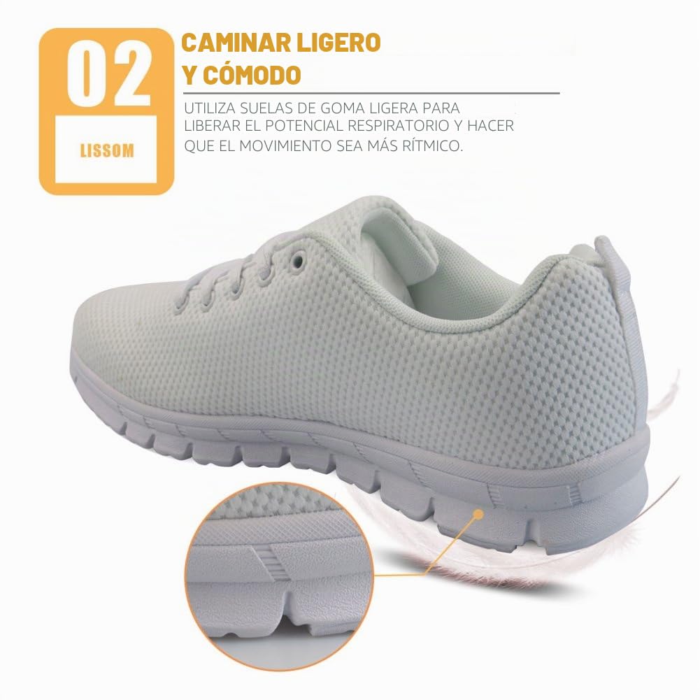 POLERO Nurse - Zapatillas de Mujer para Enfermera, Ligeras, para Correr, Caminar, Malla, Planas, para Tenis, para Mujer, Deportes, Apartamentos, 36-45 EU