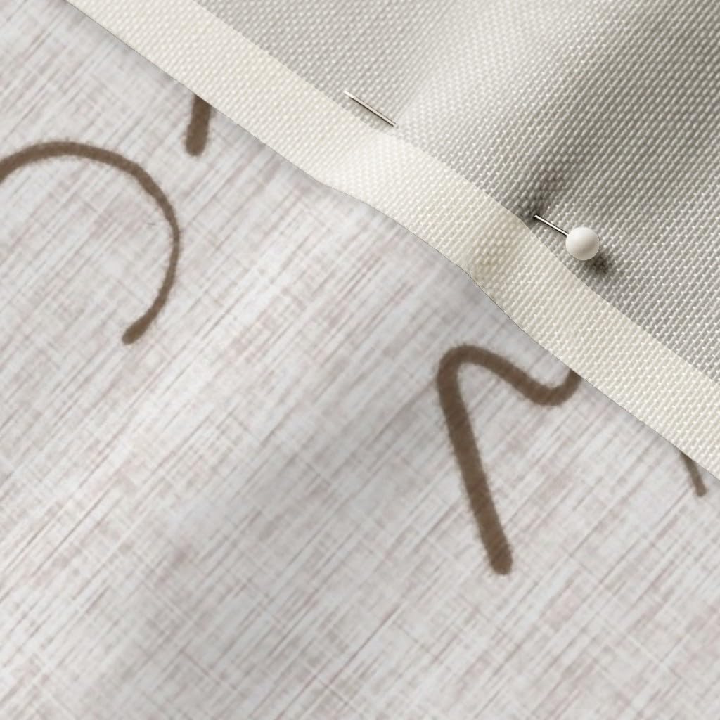 Spoonflower Fabric - Soft Brown Cattle Cow Ranch Farm Brand Beige Animal Printed on Chiffon Fabric Fat Quarter - Upholstery Home Decor Bottomweight Apparel