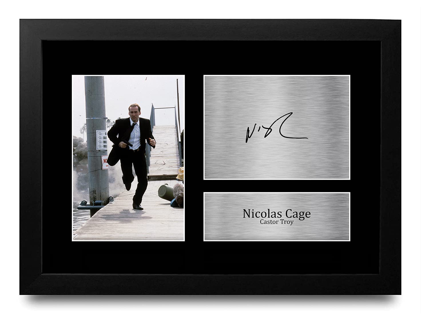 Foto Con Cornice A4 Di Nicolas Cage Con Autografo Stampato - Regalo Da Collezione Per Fan Dei Film