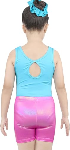 Miniatura 3 de Leotardos de gimnasia para niñas con pantalones cortos brillantes para bailar ballet