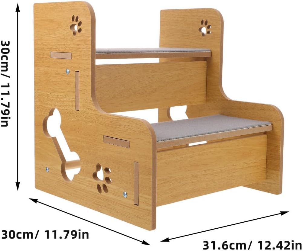 Pet Stairs for Bed and Sofa with Nonslip Dual-Layer Ramp, Small Size Pet Steps for Senior Dogs and Cats, Portable Indoor Ramp for Easy Climbing