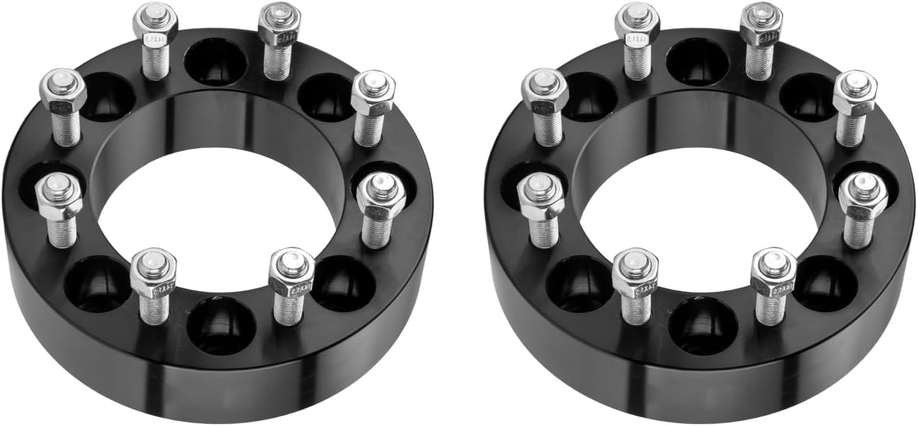 Forged 8x6.5 2 inch Wheel Spacers, 2 inch Wheel Spacer,126.15mm Hub Bore M14x1.5 Thread Pitch Spacers Fits for Silverado1500,2500,Silverado2500HD,Sierr,2pcs