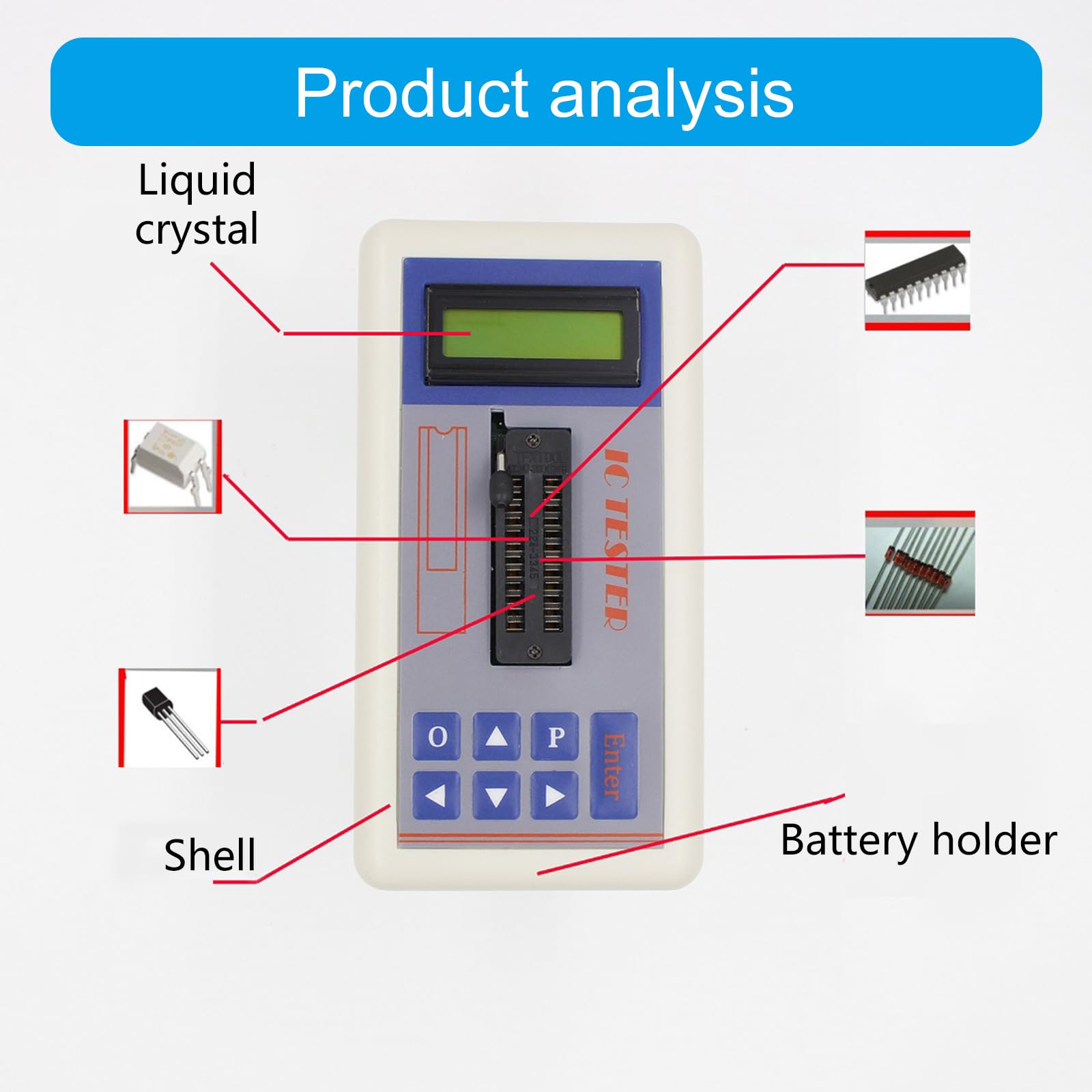 Tester avanzato per circuiti integrati, adatto per test e programmazione efficienti di circuiti integrati in impianti di produzione, tester IC a batteria