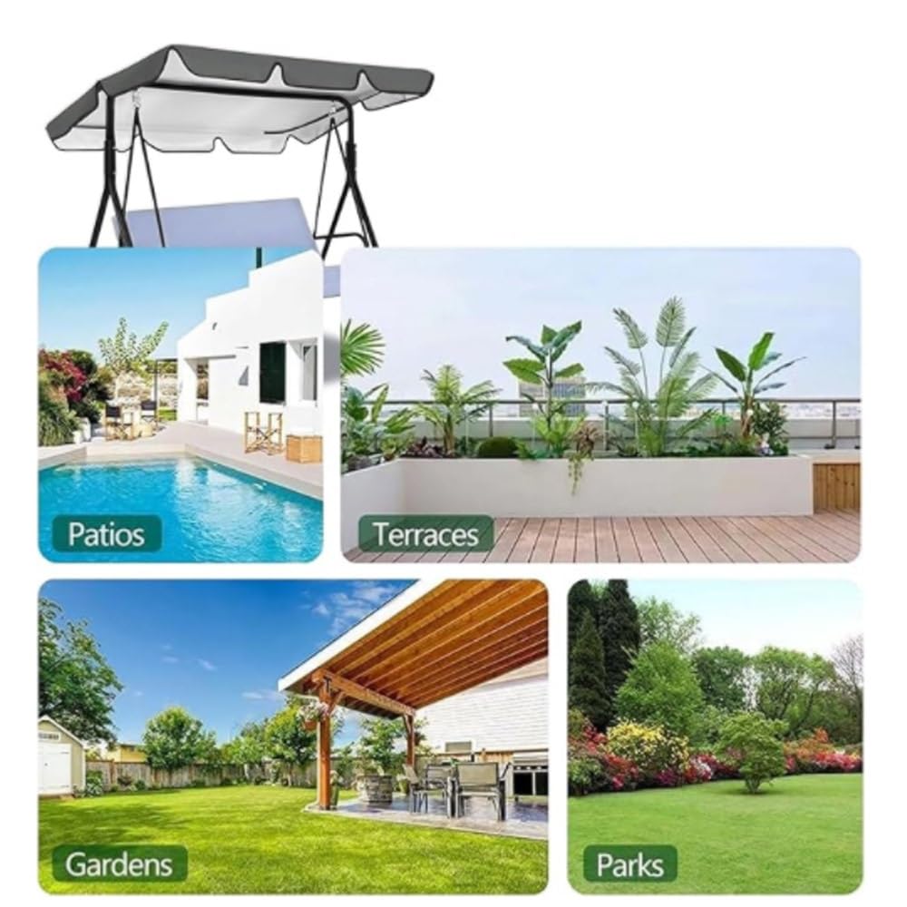 Telo di Ricambio per Altalena da Giardino/Veranda A 23 Posti, in Tessuto. Black 82x57in-210x145cm