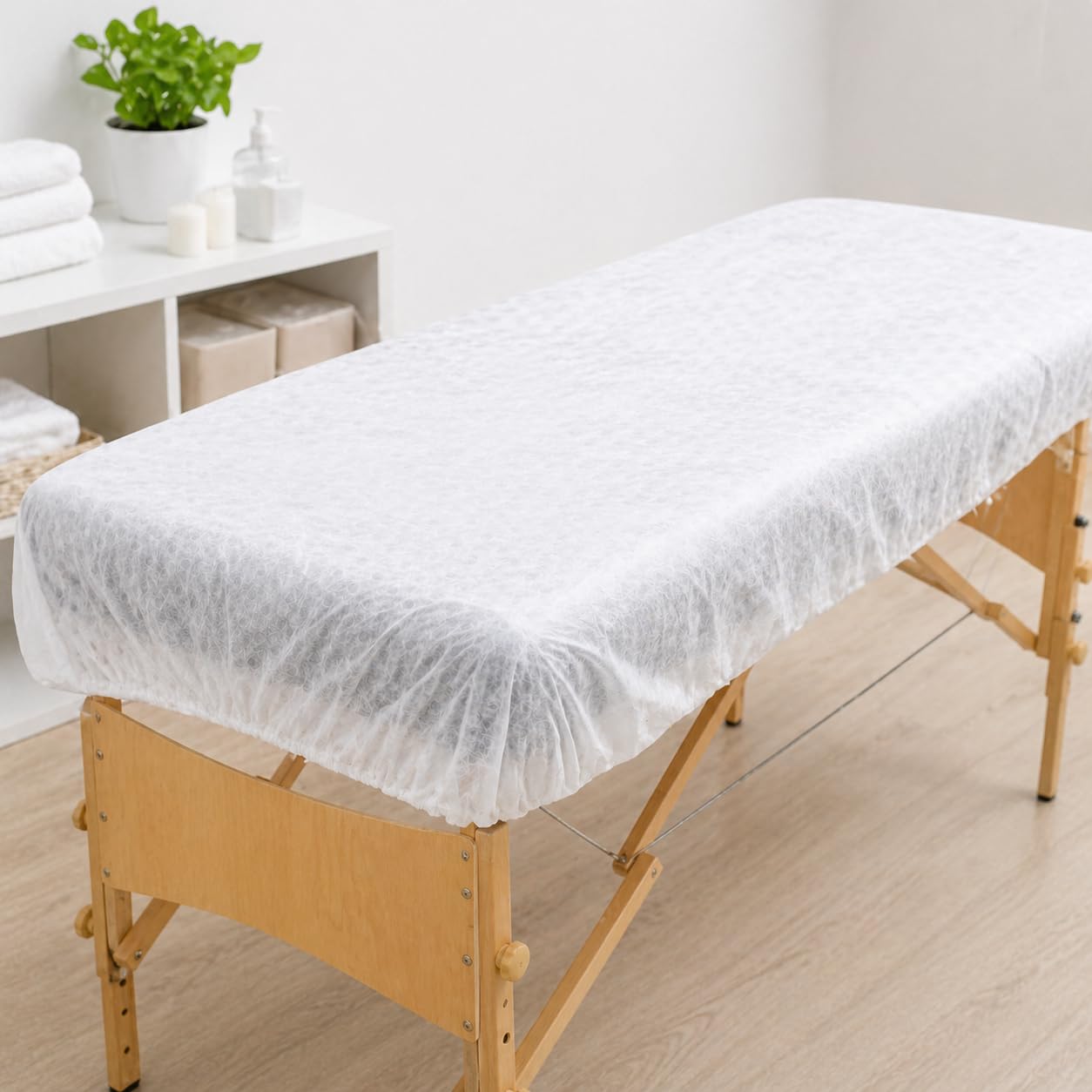 UNISANITY Sábanas Desechables Ajustables para Camilla, TNT SMS, 80 x 220 cm, Pack de 100 Unidades, Uso Profesional