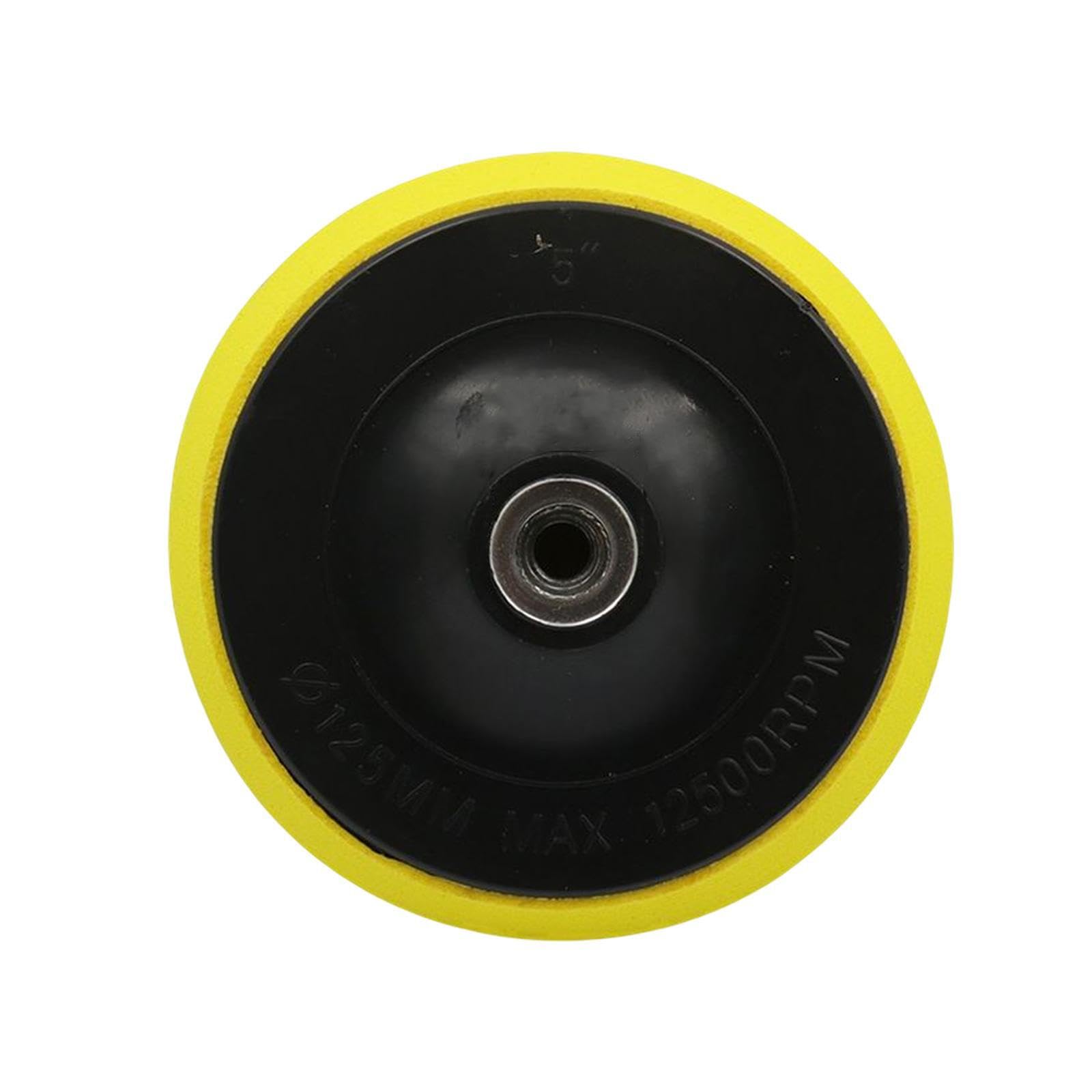 Cydzsra Practical Sanding Disc Backing Pad For Polisher Sanders Rubber Composition Ensures Long Lasting Performance Under Pressure Drill Sanding Attachment, 5 Inch 125Mm M14