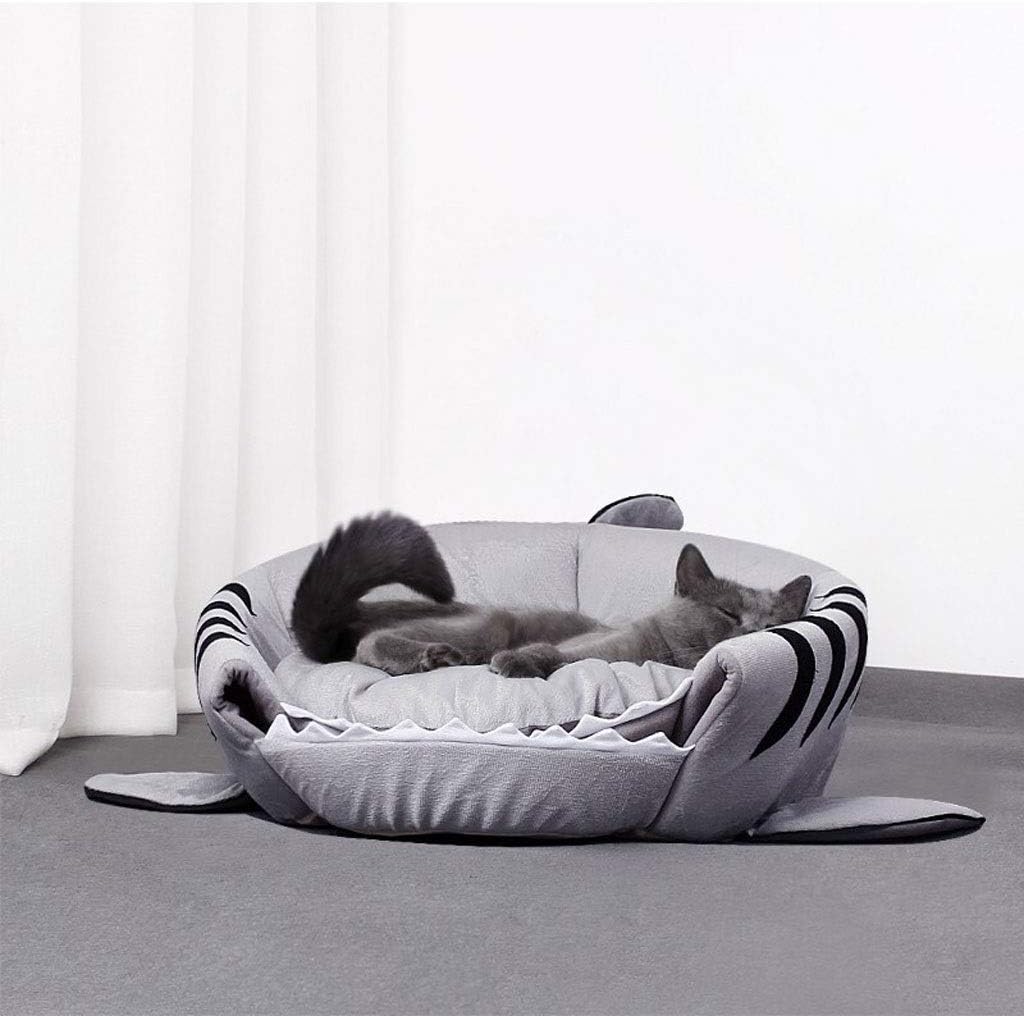 Pet Bed Washable Shark Pet House Cave Bed for Small Medium Dog Cat Puppies with Removable Cushion and Waterproof Bottom Pet Cushion Bed (Medium)