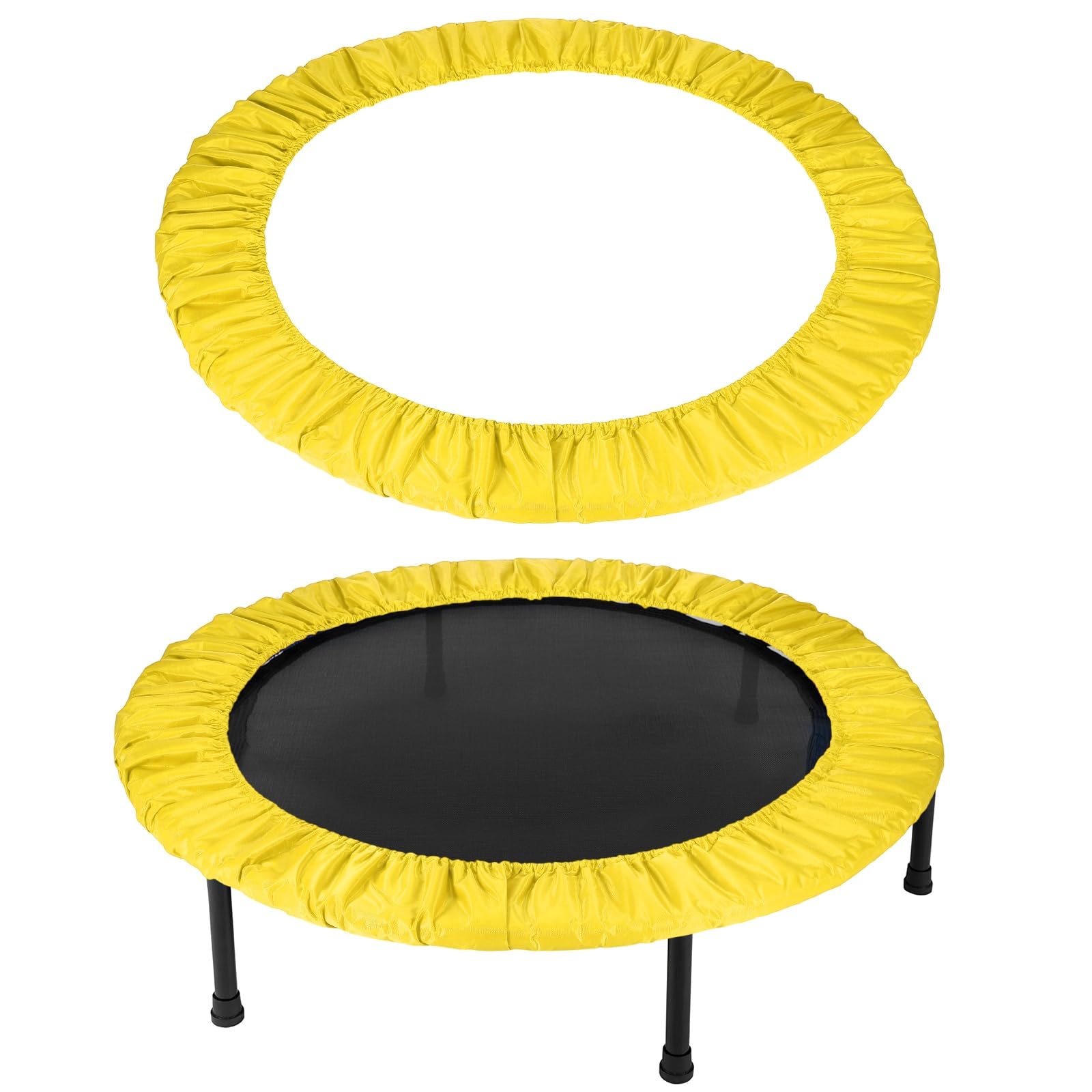 YELARXI Trampolines Spring Cover, Small Trampolines Replacement Cover, 6 Holes Safety Pad Replacement - Fitting for (Men/Women/Indoor/Home/Fitness) 36 Inch & Oxford Cloth & Yellow