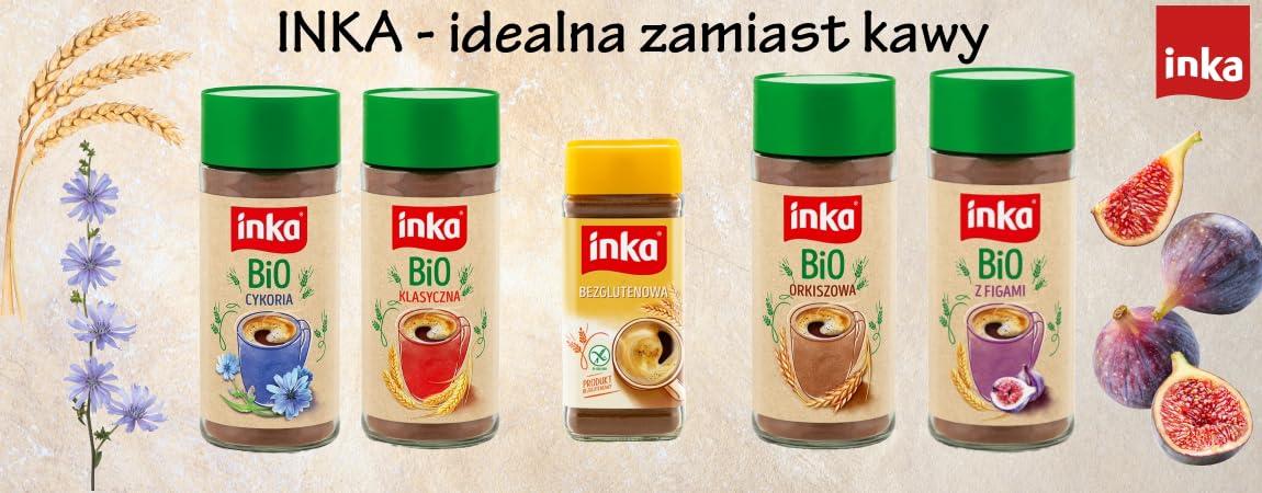 INKA Bebida sin gluten de centeno, cebada, achicoria y remolacha azucarera, 100 g sin cafeína