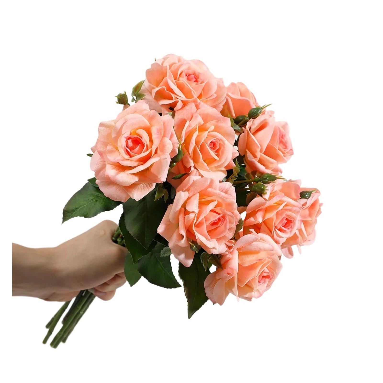 Casetlong 10Pcs Artificial Flowers Bouquet Wedding Decor Fake Home Party Decoration Floral(Champagne rose)